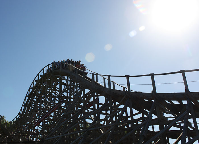 The American Thunder Roller Coaster at Daredevil Daze at Six Flags St. Louis, Eureka, Missouri
