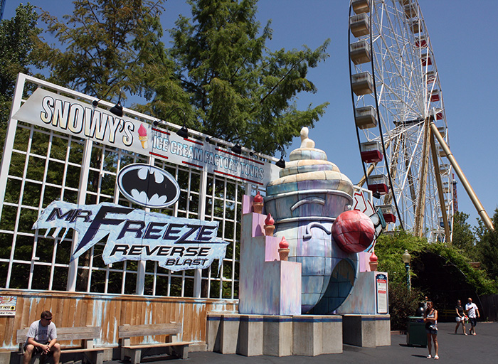 The Mr. Freeze Reverse Blast Roller Coaster at Six Flags St. Louis, Eureka, Missouri