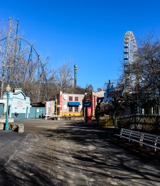 Justice League Battle For Metropolis under construction at Six Flags St. Louis, Eureka, Missouri