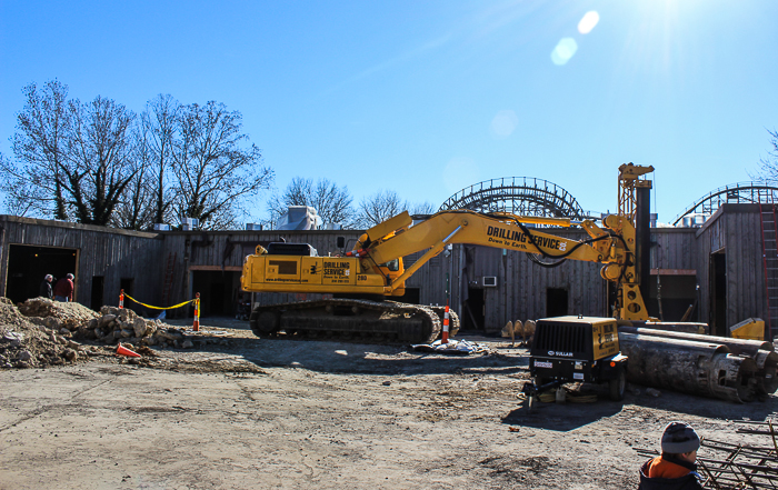 Justice League Battle For Metropolis under construction at Six Flags St. Louis, Eureka, Missouri