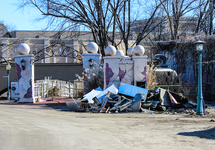 Justice League Battle For Metropolis under construction at Six Flags St. Louis, Eureka, Missouri