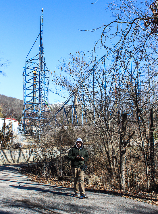 Justice League Battle For Metropolis under construction at Six Flags St. Louis, Eureka, Missouri