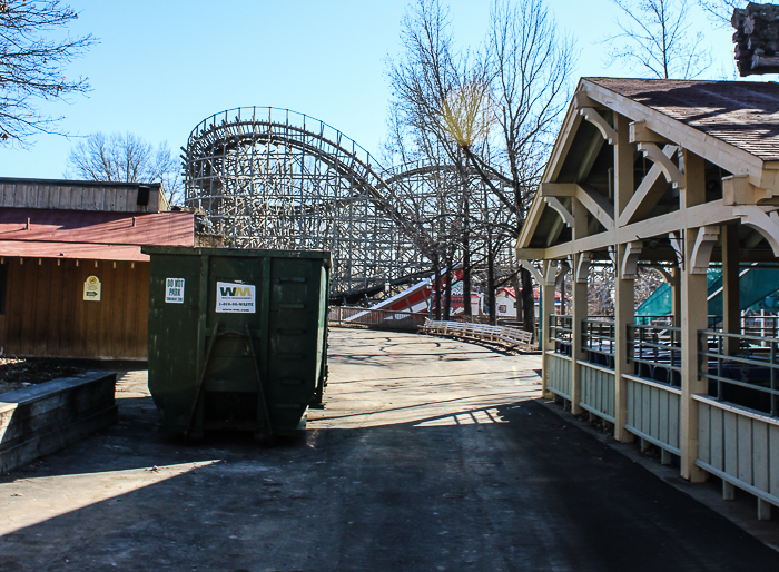 Justice League Battle For Metropolis under construction at Six Flags St. Louis, Eureka, Missouri