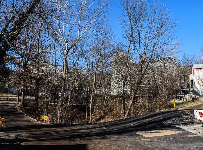 Justice League Battle For Metropolis under construction at Six Flags St. Louis, Eureka, Missouri