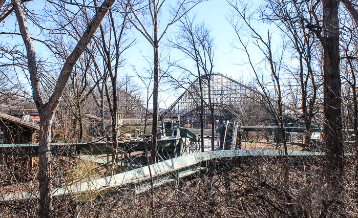 Justice League Battle For Metropolis under construction at Six Flags St. Louis, Eureka, Missouri