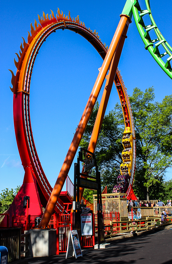 The new For 2016 Fireball coaster loop ride at Six Flags St. Louis, Eureka, Missouri
