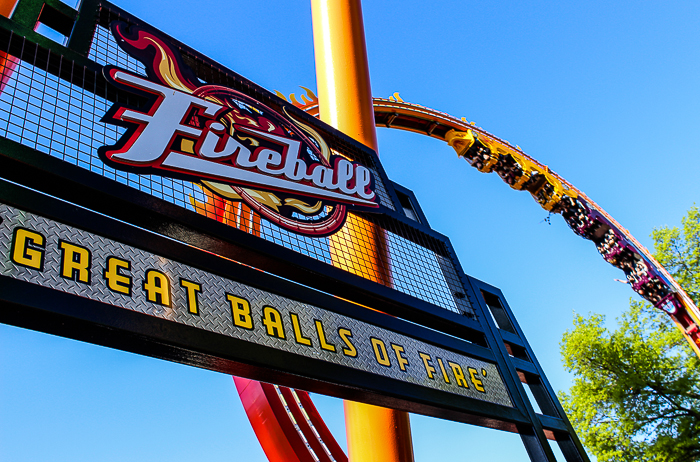 The new For 2016 Fireball coaster loop ride at Six Flags St. Louis, Eureka, Missouri