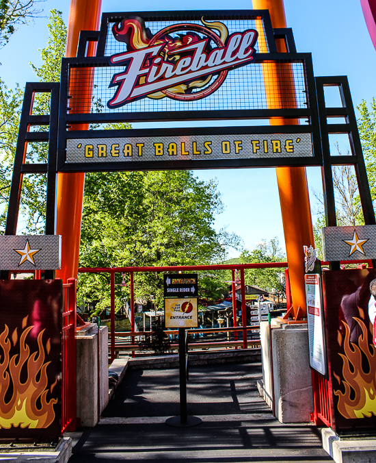 The new For 2016 Fireball coaster loop ride at Six Flags St. Louis, Eureka, Missouri