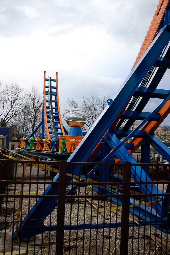 The new for 2017 Spinsanity ride at Six Flags St. Louis, Eureka, Missouri