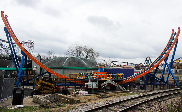 The new for 2017 Spinsanity ride at Six Flags St. Louis, Eureka, Missouri