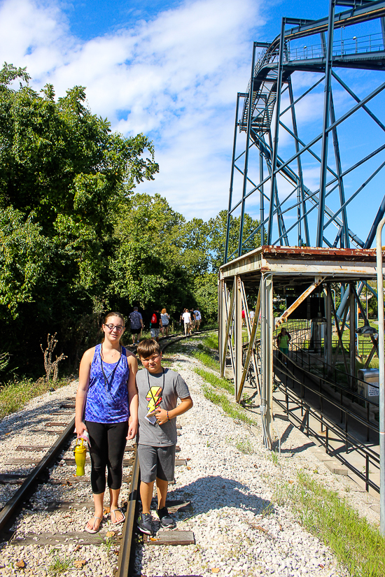 Batman The Ride rollercoaster at Daredevil Daze-Fright Fest 2019 at Six Flags St. Louis, Eureka, Missouri