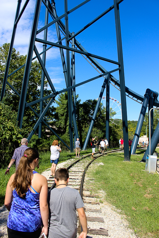 The Batman Roller Coaster at Daredevil Daze-Fright Fest 2019 at Six Flags St. Louis, Eureka, Missouri