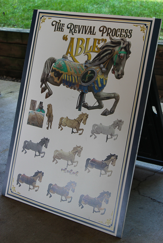 The Grand Ole Carousel being restored at Six Flags St. Louis, Eureka, Missouri