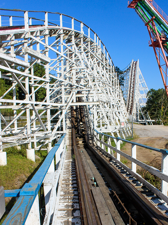 The Screamin' Eagle roller coaster during Daredevil Daze at Six Flags St. Louis, Eureka, Missouri