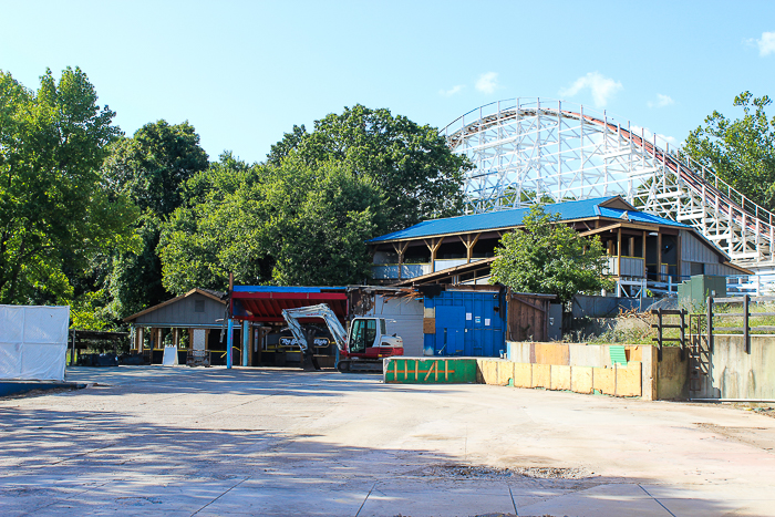 The Screamin' Eagle roller coaster during Daredevil Daze at Six Flags St. Louis, Eureka, Missouri