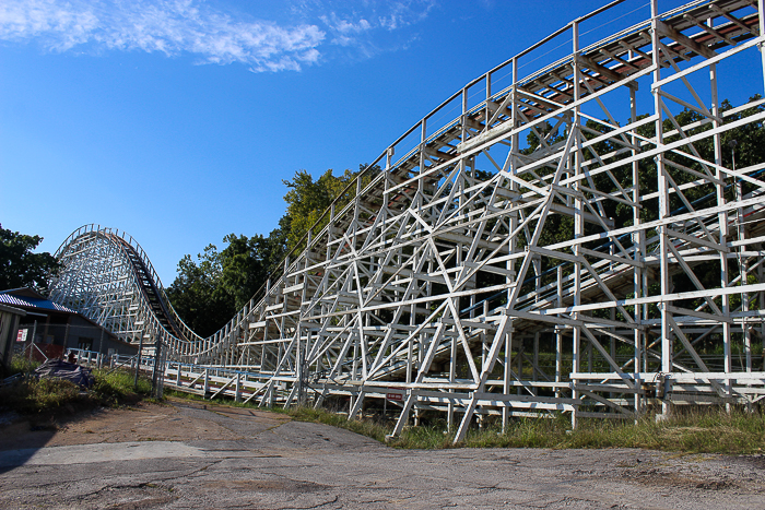 The Screamin' Eagle roller coaster during Daredevil Daze at Six Flags St. Louis, Eureka, Missouri