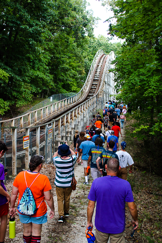 The Screamin' Eagle rollercoaster at Six Flags St. Louis, Eureka, Missouri