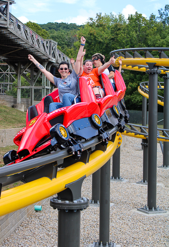 The Rookie Racer rollercoaster at Six Flags St. Louis, Eureka, Missouri