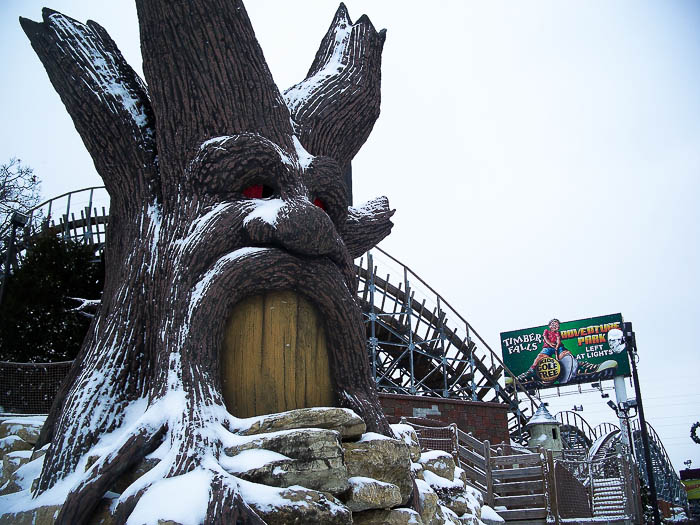 The Hellcat Roller Coaster at Timber Falls Adventure Park, Wisconsin Dells, Winter 200