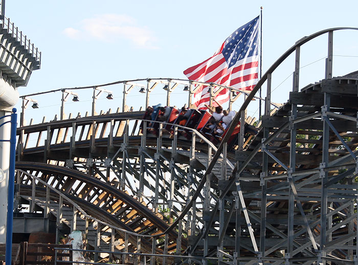 The Hellcat Roller Coaster at Timber Falls Adventure Park, Wisconsin Dells, Wisconsin