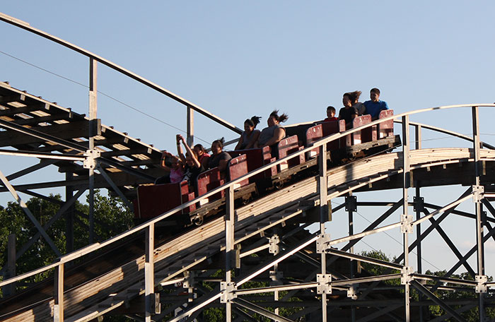 The Hellcat Roller Coaster at Timber Falls Adventure Park, Wisconsin Dells, Wisconsin