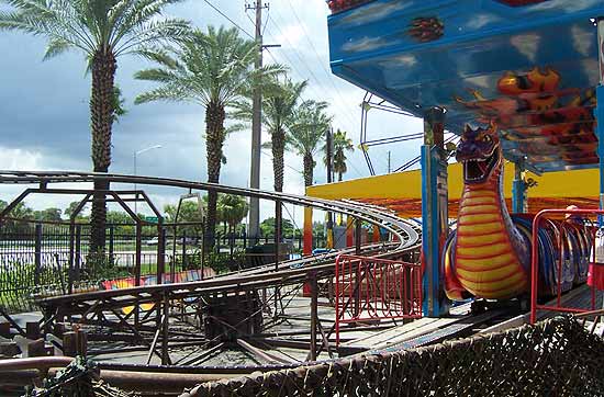 The Dragon Roller Coaster @ Uncle Bernies Theme Park located at the Swap Shop, Fort Lauderdale, Florida