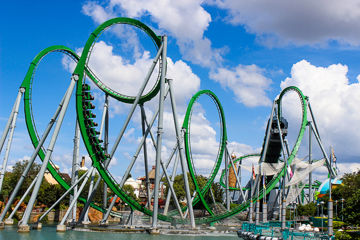 The Incredible Hulk Rollercoaster at Universal's Islands of Adventure, Orlando, Florida