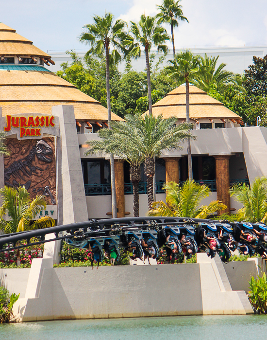 The completely terrifying Velocicoaster launched themed new for 2021 rollercoaster at Universal's Islands of Adventure, Orlando, Florida