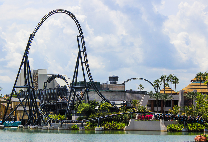 The completely terrifying Velocicoaster launched themed new for 2021 rollercoaster at Universal's Islands of Adventure, Orlando, Florida