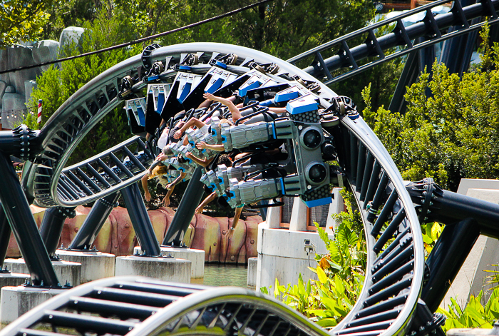 The completely terrifying Velocicoaster launched themed new for 2021 rollercoaster at Universal's Islands of Adventure, Orlando, Florida