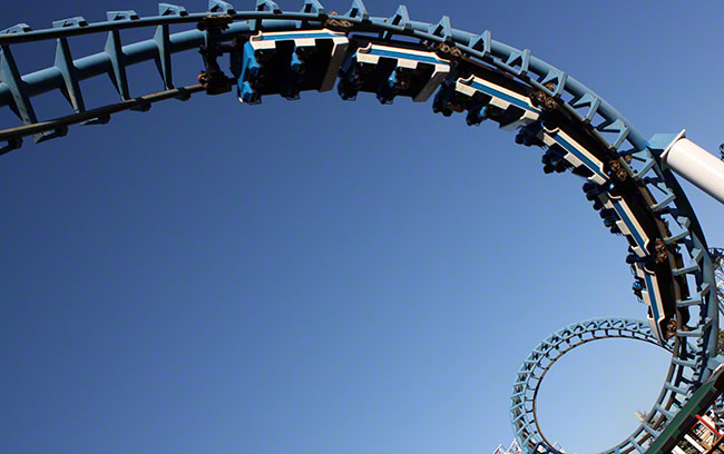 The Corkscrew Roller Coaster at Valleyfair, Shakopee, Minnesota