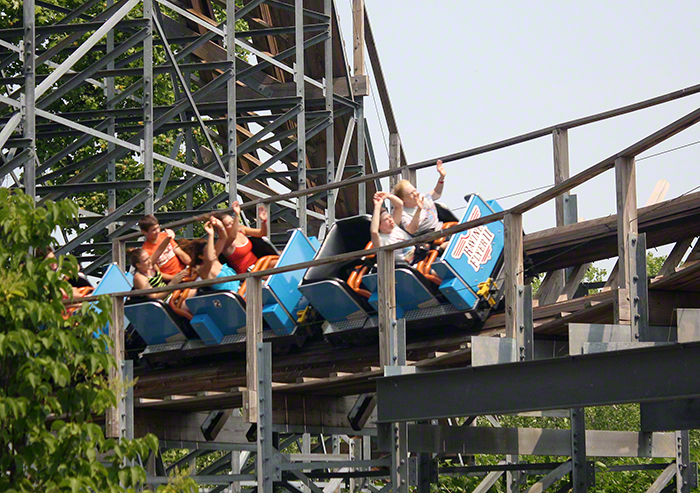 The Ravine Flyer 2 Roller Coaster at Waldameer Amusement Park, Erie, Pennsylvania