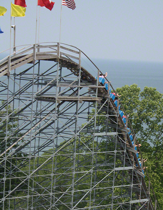 The Ravine Flyer 2 Roller Coaster at Waldameer Amusement Park, Erie, Pennsylvania