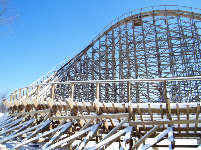 Prowler, the new for 2009 Wooden Coaster at Worlds of Fun, Kansas City, Missouri