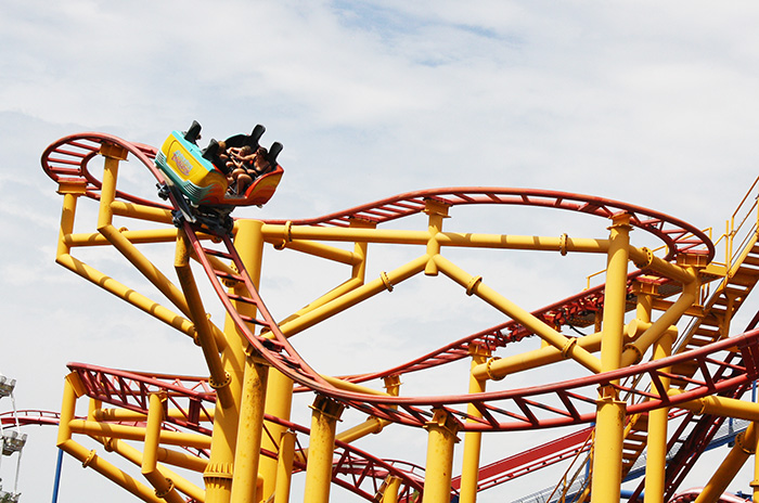The Spinning Dragons Roller Coaster at Worlds of Fun, Kansas City, Missouri