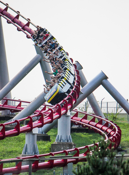 The Mamba Roller Coaster during ACE Around the World at Worlds of Fun, Kansas City, Missouri