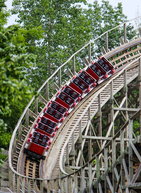 The Timber Wolf  Roller Coaster during ACE Around the World at Worlds of Fun, Kansas City, Missouri