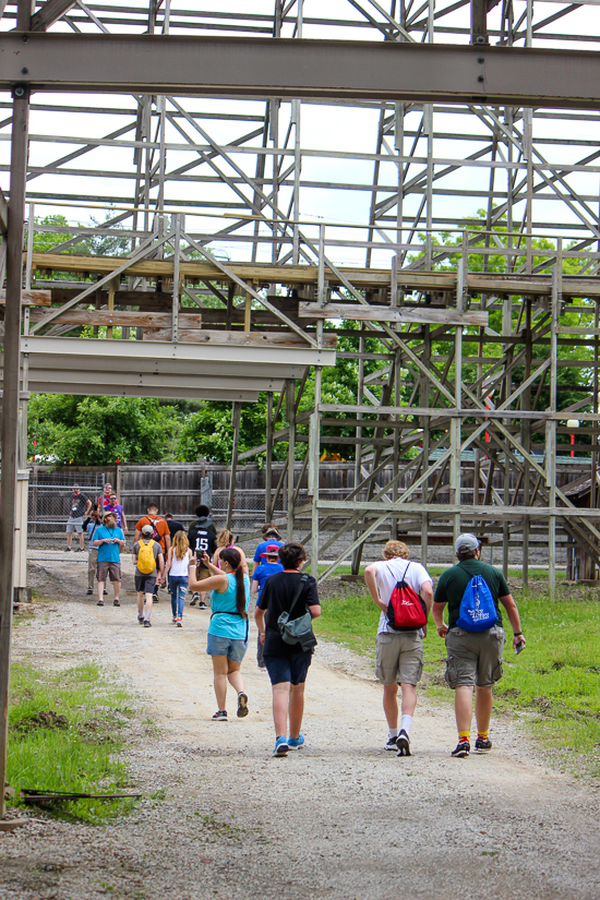 The Timber Wolf roller coaster at ACE Around the World at Worlds of Fun, Kansas City, Missouri