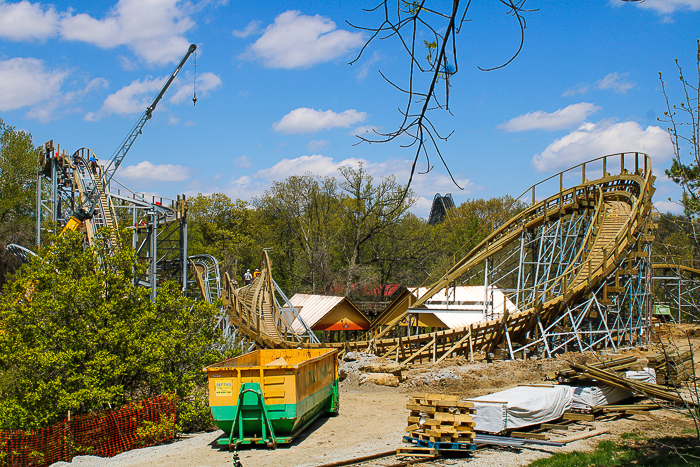 The new for 2023 Zambezi Zinger roller coaster at Worlds of Fun, Kansas City, Missouri